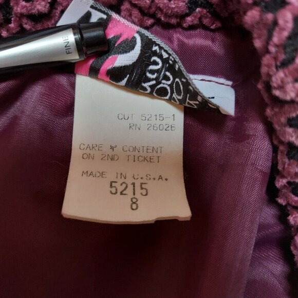 Vintage RS Robbie Sport Womens Size 8 Purple Soft Textured 3-Button Coat Jacket - Picture 5 of 9